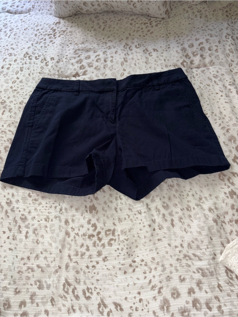 J. Crew Women's High-Waist Black Cotton Shorts